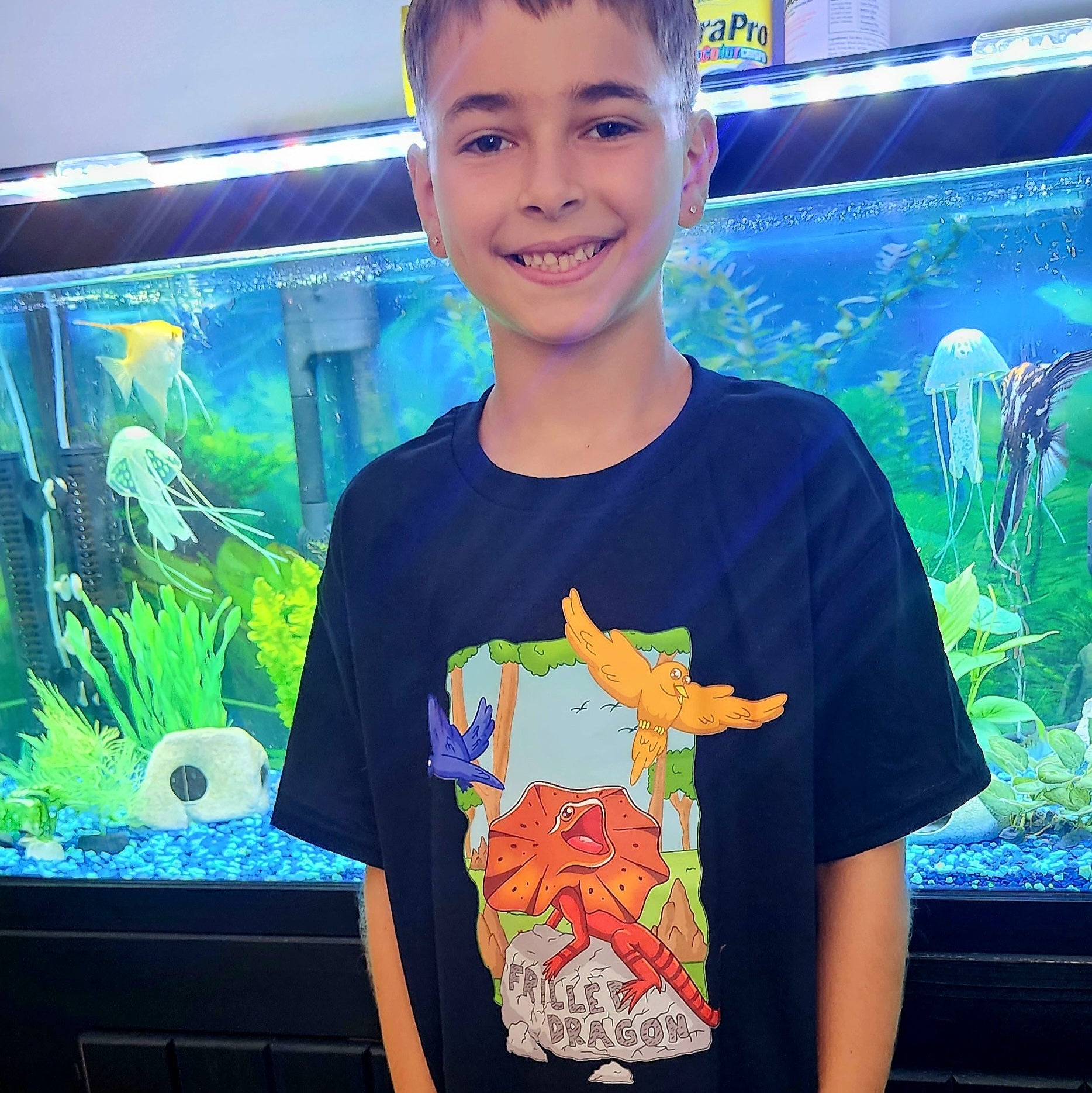 Camisa de dragón con volantes